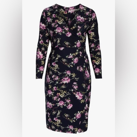 Rachel Roy Navy Blue Floral Dress 2X - Picture 3 of 8